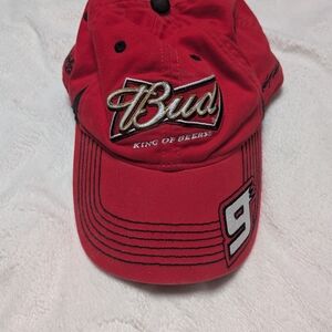 Budweiser Red Baseball Cap with '9' Patch